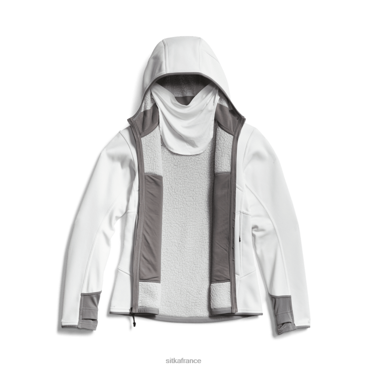 hauts blanc femmes SITKA Gear traverser le sweat à capuche LL28B396