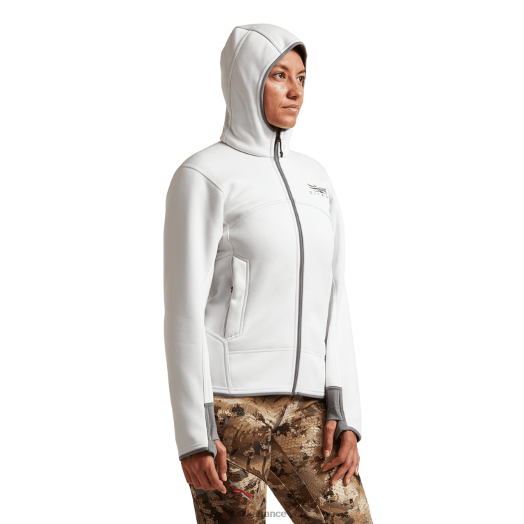 hauts blanc femmes SITKA Gear traverser le sweat à capuche LL28B396
