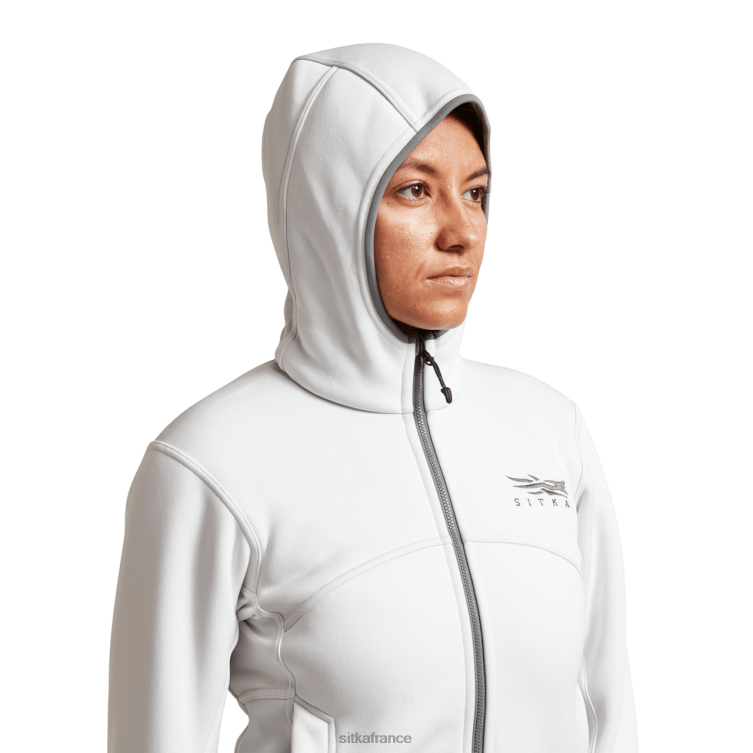 hauts blanc femmes SITKA Gear traverser le sweat à capuche LL28B396