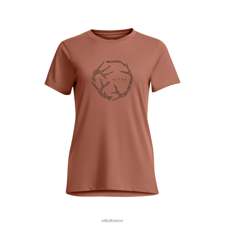 hauts sumac rouge femmes SITKA Gear t-shirt bois evo LL28B402