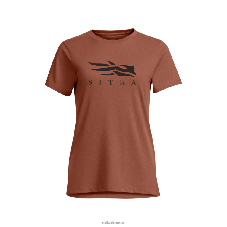 hauts sumac rouge femmes SITKA Gear t-shirt à icône LL28B407
