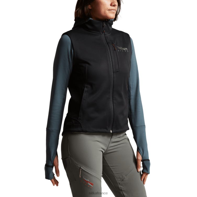 vestes et gilets noir femmes SITKA Gear gilet jetstream LL28B391