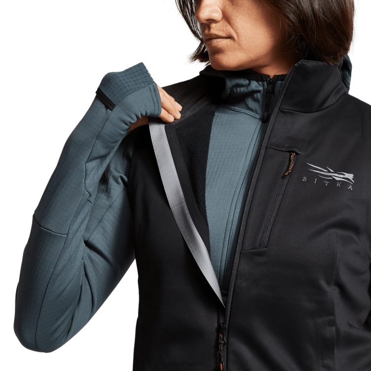 vestes et gilets noir femmes SITKA Gear gilet jetstream LL28B391