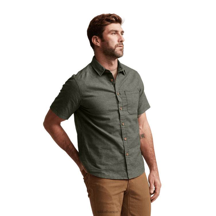 hauts bruyère à lichens profonds Hommes SITKA Gear chemise ambary à manches courtes LL28B165