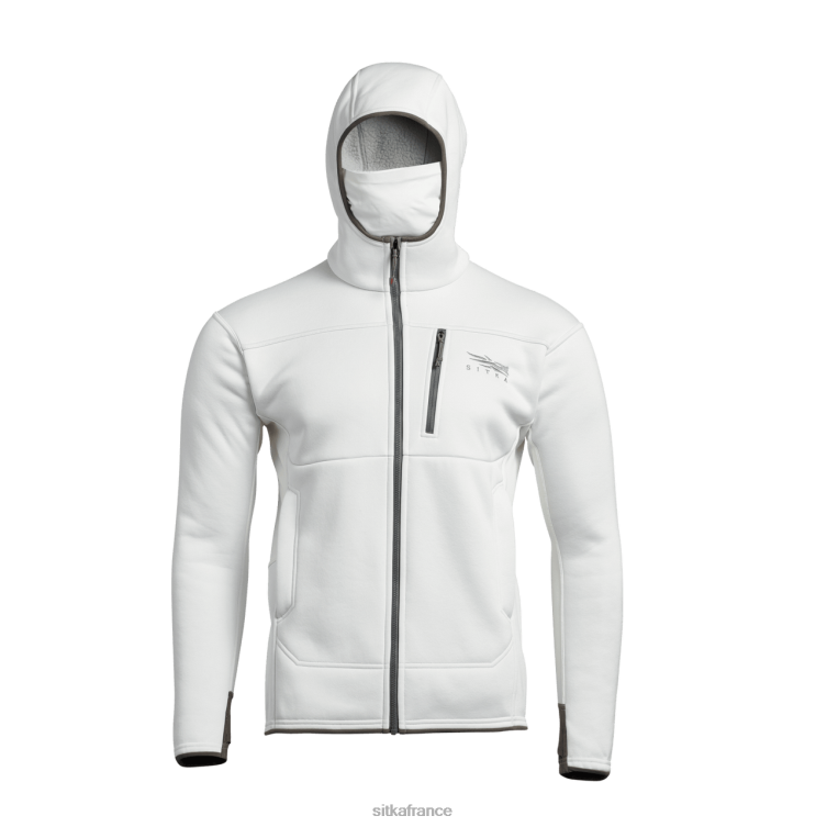 hauts blanc Hommes SITKA Gear traverser le sweat à capuche LL28B91