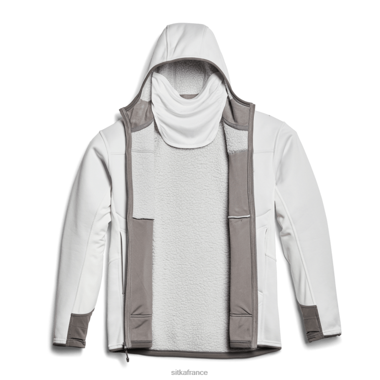 hauts blanc Hommes SITKA Gear traverser le sweat à capuche LL28B91