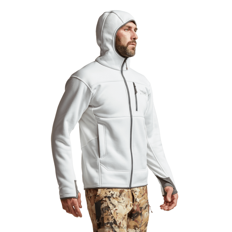hauts blanc Hommes SITKA Gear traverser le sweat à capuche LL28B91