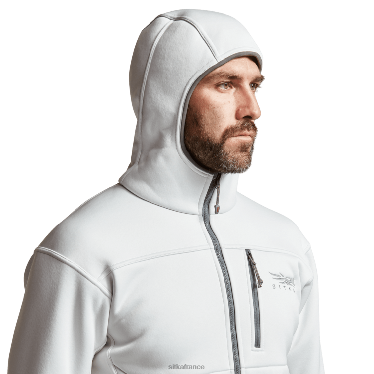 hauts blanc Hommes SITKA Gear traverser le sweat à capuche LL28B91