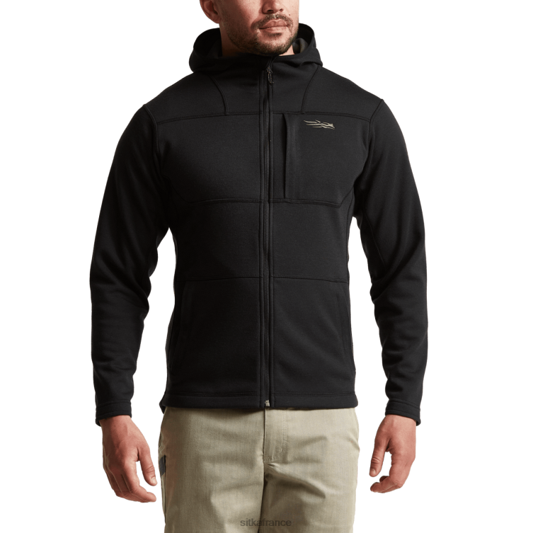 hauts noir Hommes SITKA Gear sweat à capuche de camp LL28B128