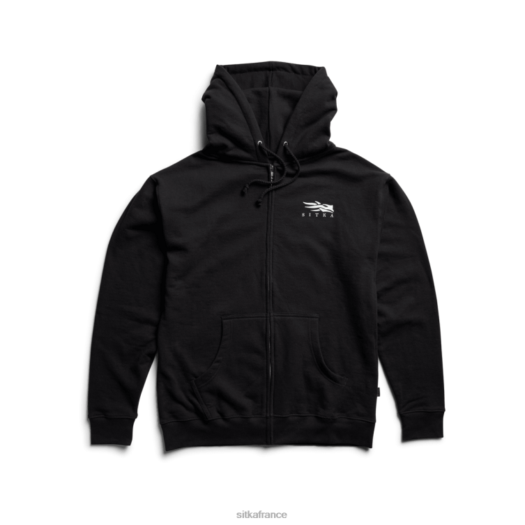 hauts noir Hommes SITKA Gear sweat à capuche zippé avec icône LL28B126