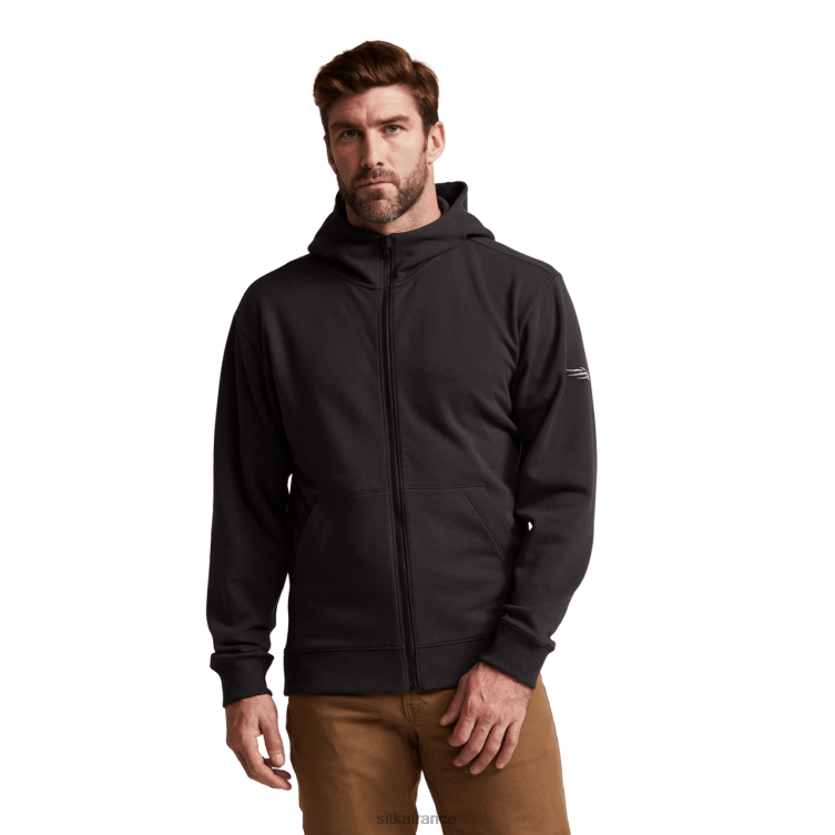 hauts noir Hommes SITKA Gear sweat à capuche zippé essentiel LL28B115