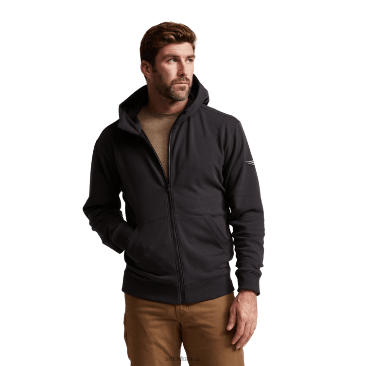 hauts noir Hommes SITKA Gear sweat à capuche zippé essentiel LL28B115