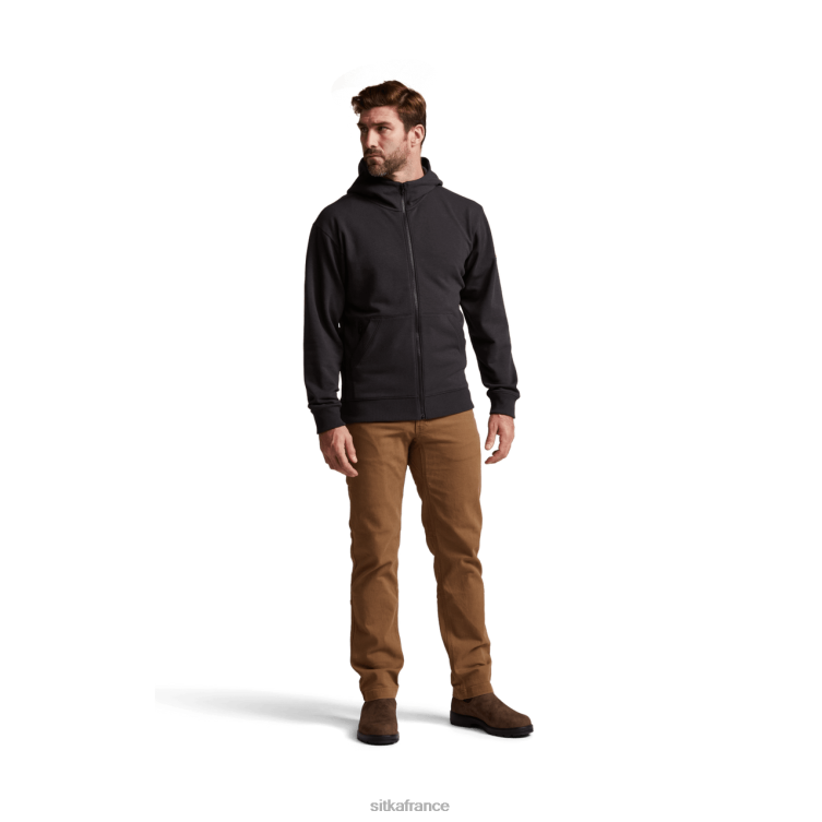 hauts noir Hommes SITKA Gear sweat à capuche zippé essentiel LL28B115