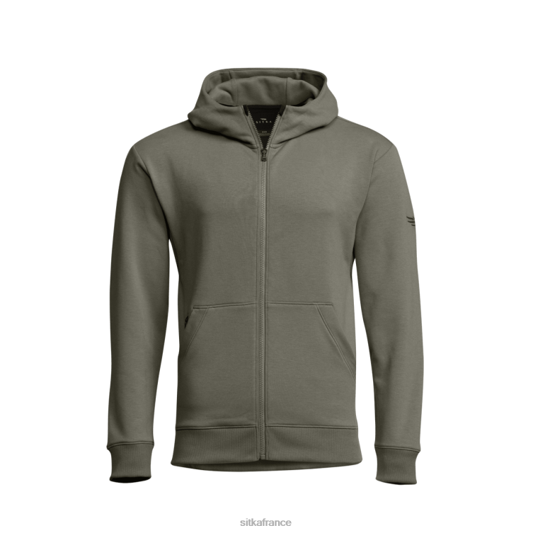 hauts pruche verte Hommes SITKA Gear sweat à capuche zippé essentiel LL28B116