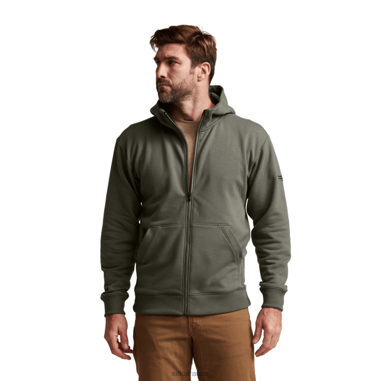 hauts pruche verte Hommes SITKA Gear sweat à capuche zippé essentiel LL28B116