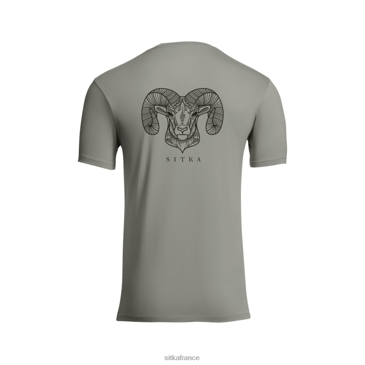 hauts gris des champs Hommes SITKA Gear t-shirt bélier LL28B151