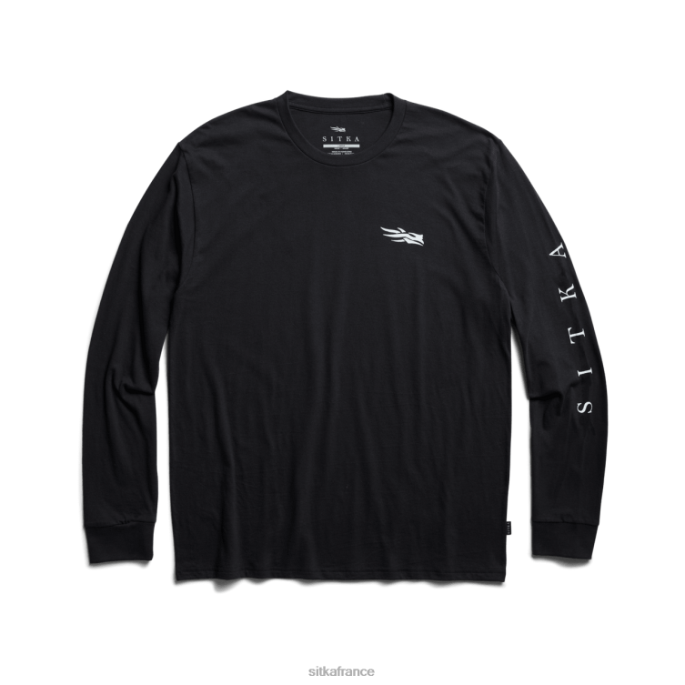 hauts noir Hommes SITKA Gear t-shirt à manches longues LL28B135