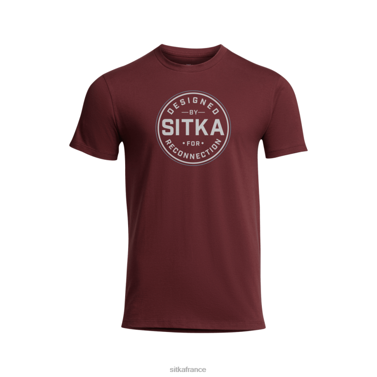 hauts rouge foncé Hommes SITKA Gear té de reconnexion LL28B152