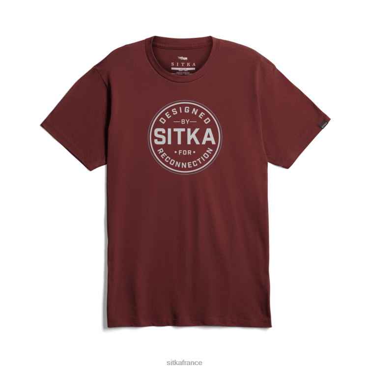 hauts rouge foncé Hommes SITKA Gear té de reconnexion LL28B152