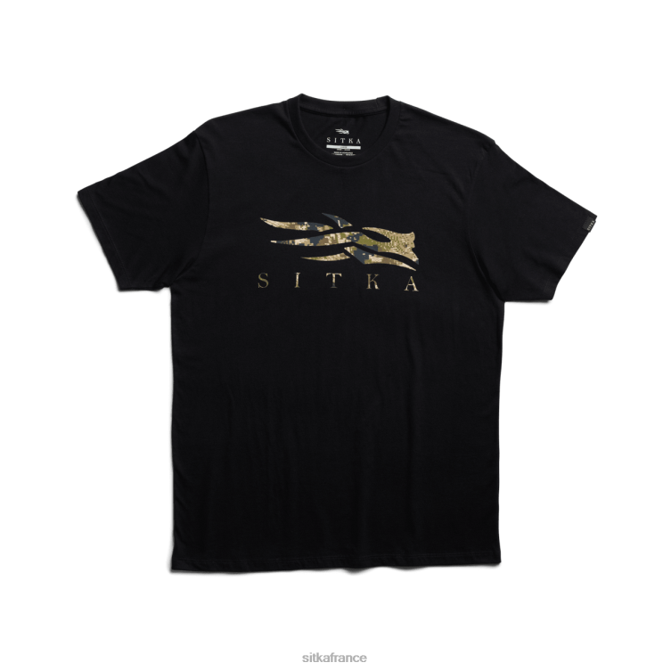 hauts subalpin noir Hommes SITKA Gear t-shirt à icône optifade LL28B144
