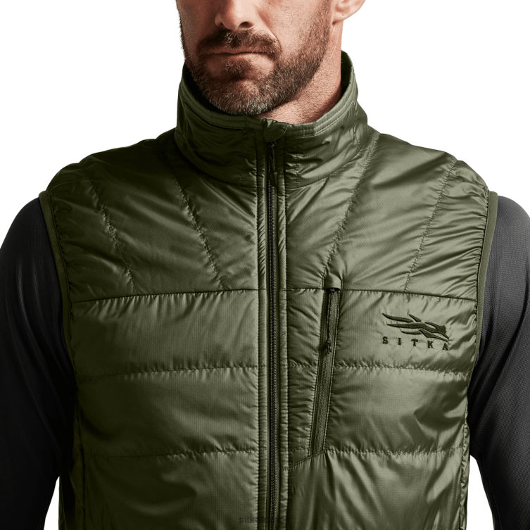 vestes et gilets olive poussiéreuse Hommes SITKA Gear gilet aérolite kelvin LL28B74